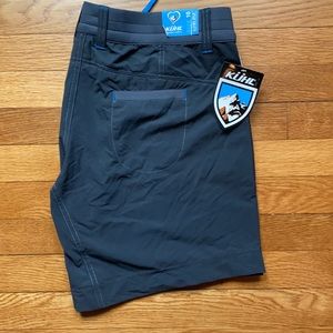 KUHL. shorts. size 10. grey/blue detail.